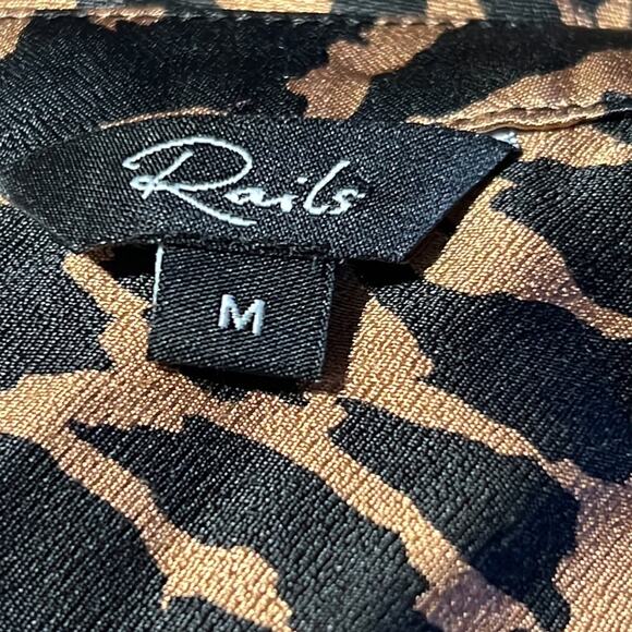 Rails Pearl Cinnamon Mixed Animal Print Popover Blouse Size M - Picture 7 of 12